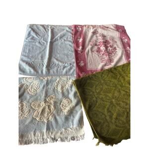 Vintage Cotton Terry Towels Lot Cannon Martex Franco Floral Textured Mixed Color